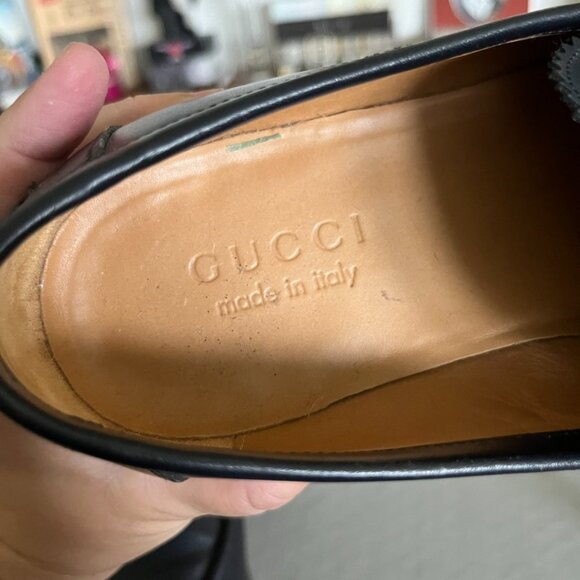 Gucci Leather Bamboo Horsebit Slide Loafers Slip Ons - Picture 9 of 10